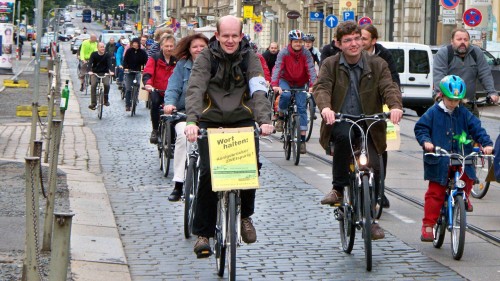 Grüne, Linke und SPD auf dem Rad.
