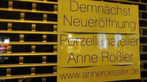 Porzellanatelier - demnächst in der Rothenburger 33