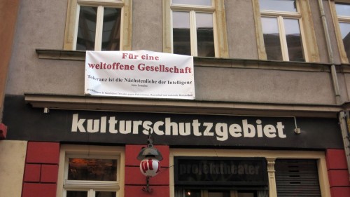 Plakat am Projekttheater