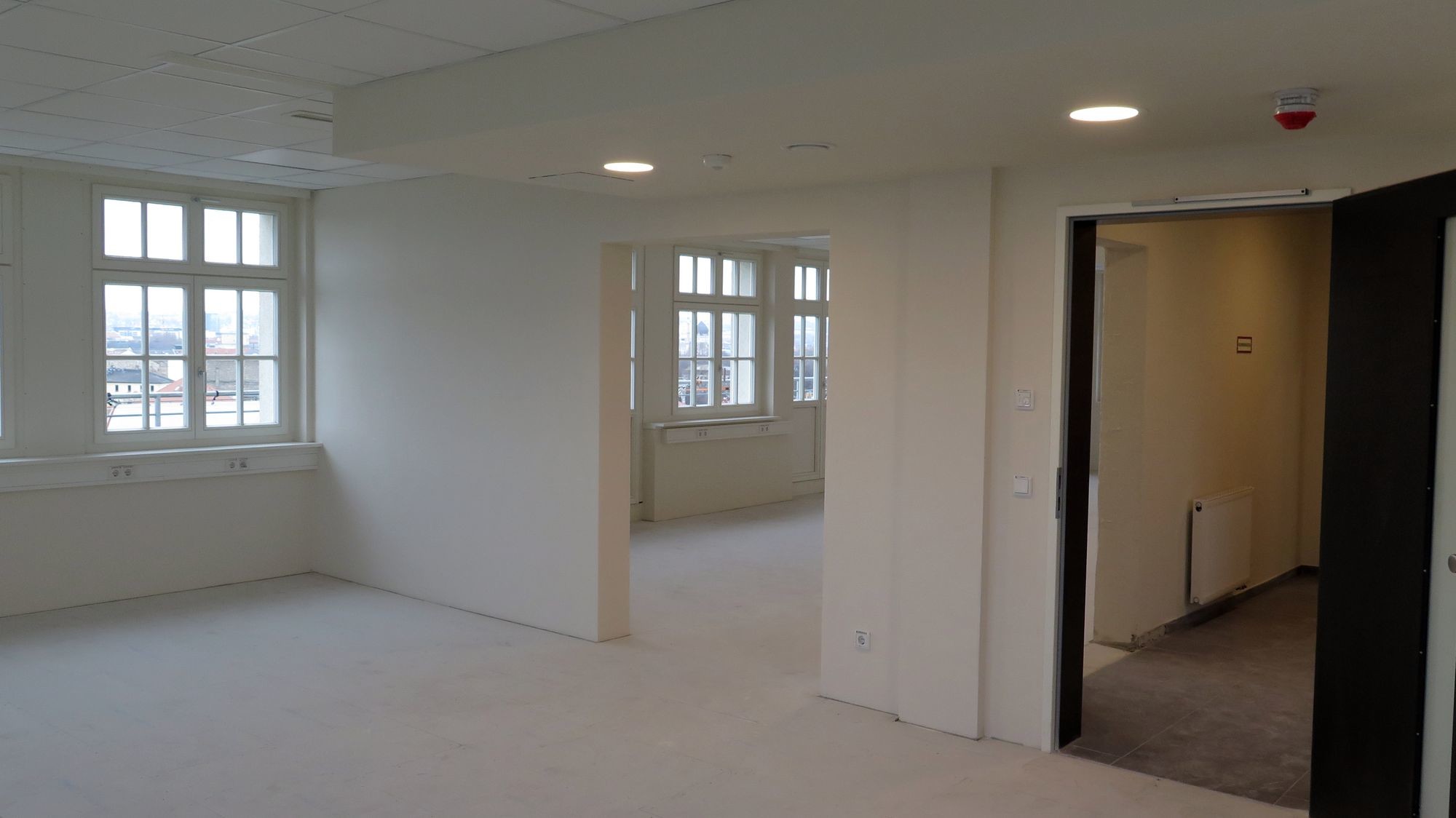 Die achte Etage ist fertig, hier zieht ein Ingenieur-Büro ein.