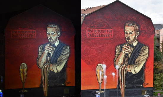 Das Wandbild Freitag Abend und Sonnabend Nachmittag - Foto: Heiko N.