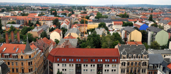Blick von der Martin-Luther-Kirche Richtung Nordbad