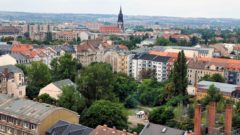 Neustadt von oben Blick von der Martin-Luther-Kirche Richtung Dreikönigskirche
