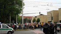Pegida-Anhänger am Albertplatz