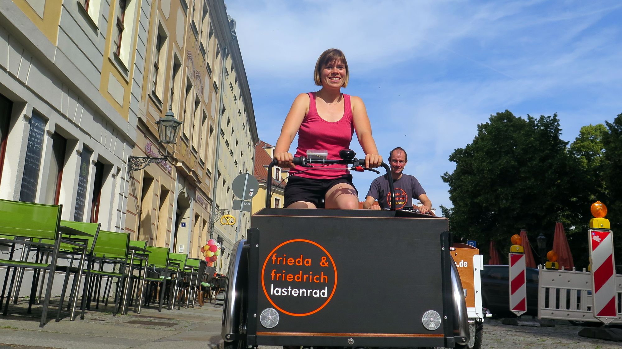 Katrin testet das Lastenrad "Frieda"