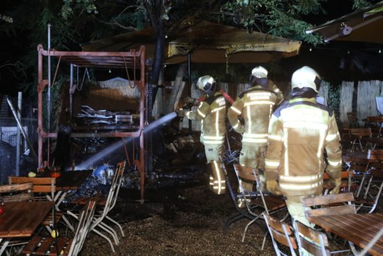 Die Feuerwehr hatte das Feuer im Louisengarten schnell gelöscht - Foto: Roland Halkasch