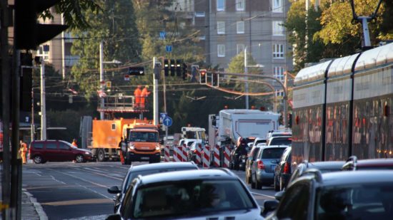 Stau auf der Königsbrücker Straße