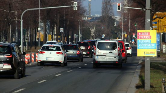 Albertstraße in Richtung Albertplatz