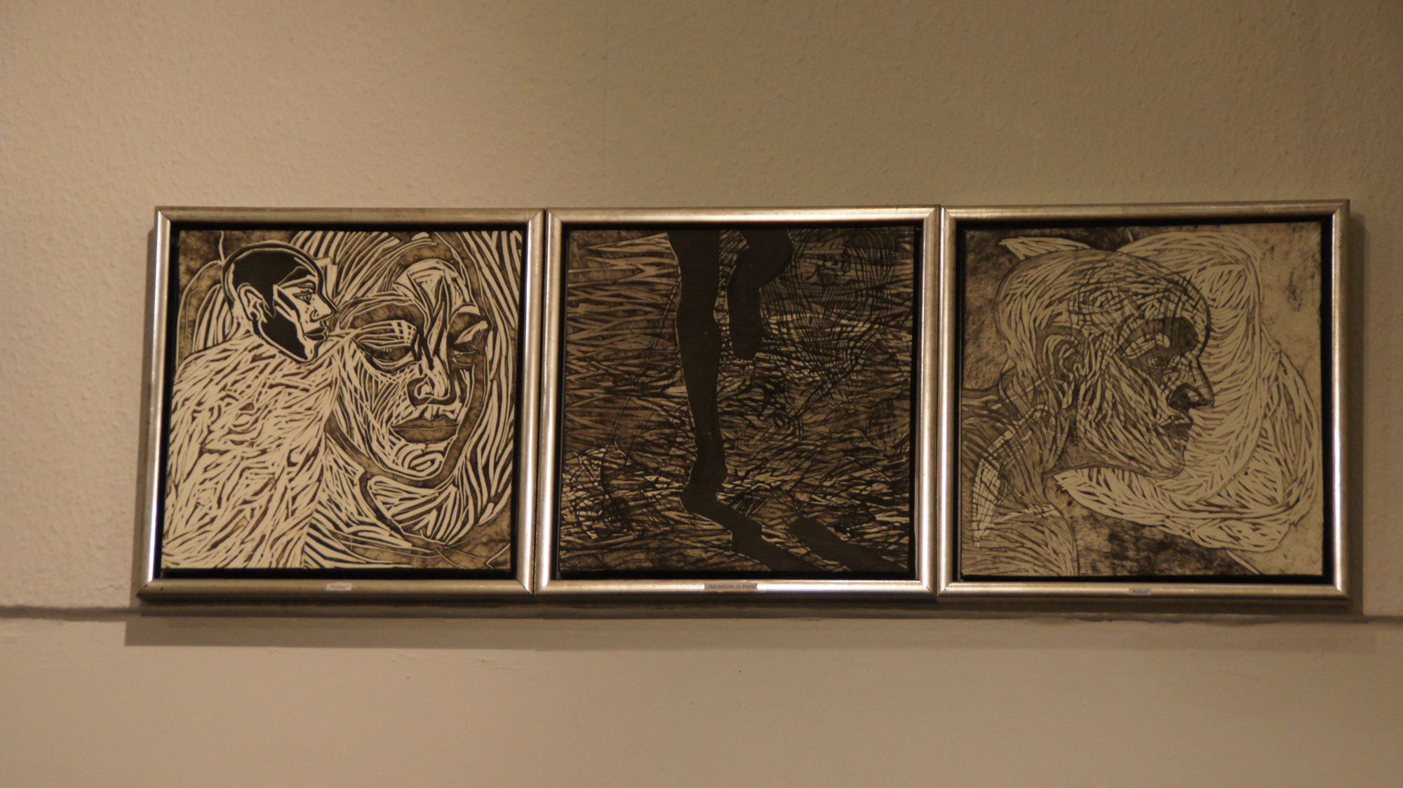 Grafische Arbeiten von Catrin Große in ihrem Ausstellungsraum