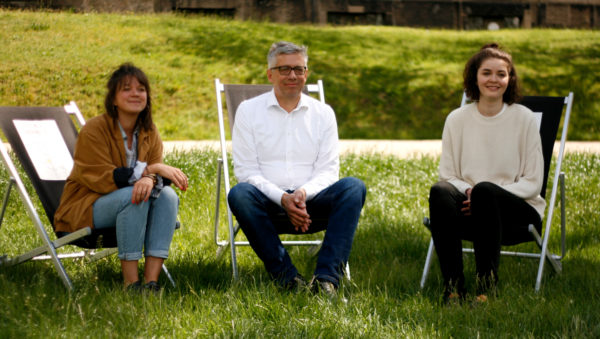 Katharina Hertel, Jörg Polanz und Sabrina Schwab vom diesjährigen Team des Palais-Sommers.