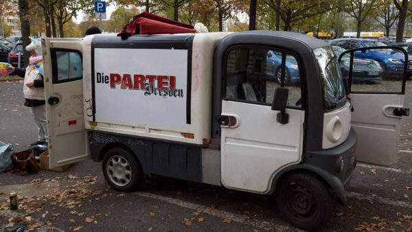 Das Partei-Mobil zu besseren Tagen. Foto: Die Partei