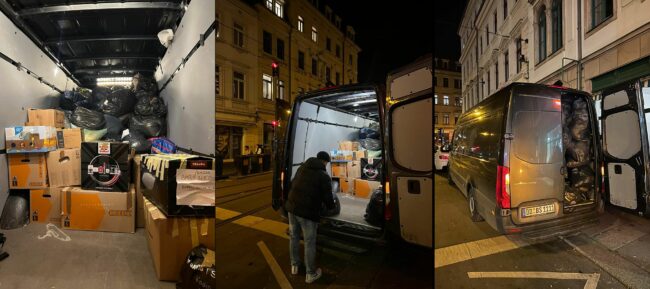 Am Dienstagabend startete der erste Transporter nach Berlin.