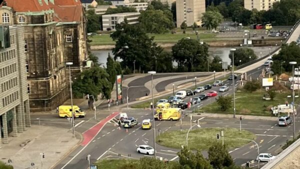 Unfall am Carolaplatz. Foto: R. Liebscher