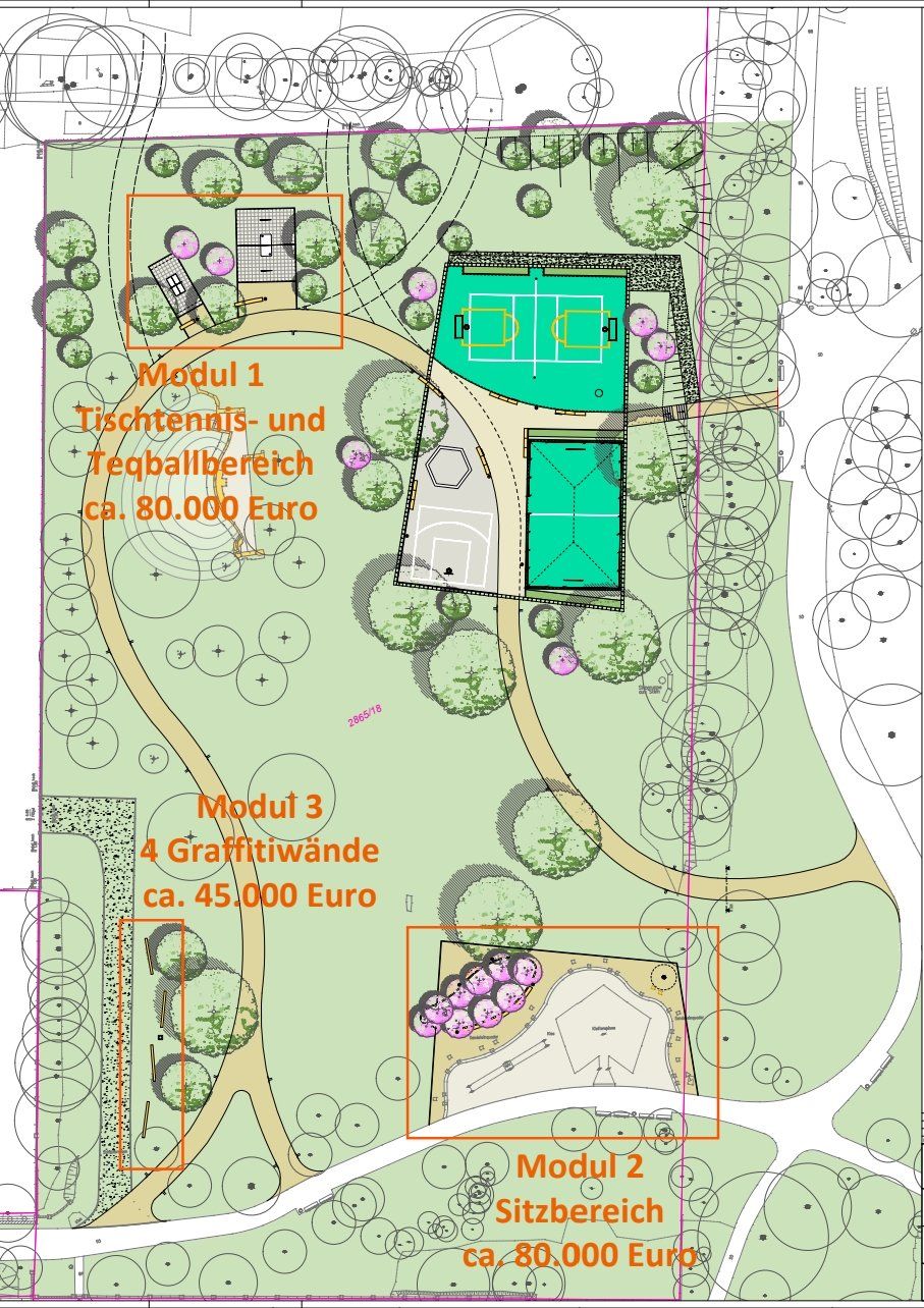 Planungen im Westteil des Alaunparks.