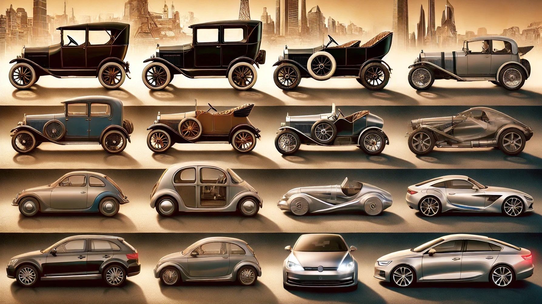 Die Entwicklung des Automobils - Foto: KI