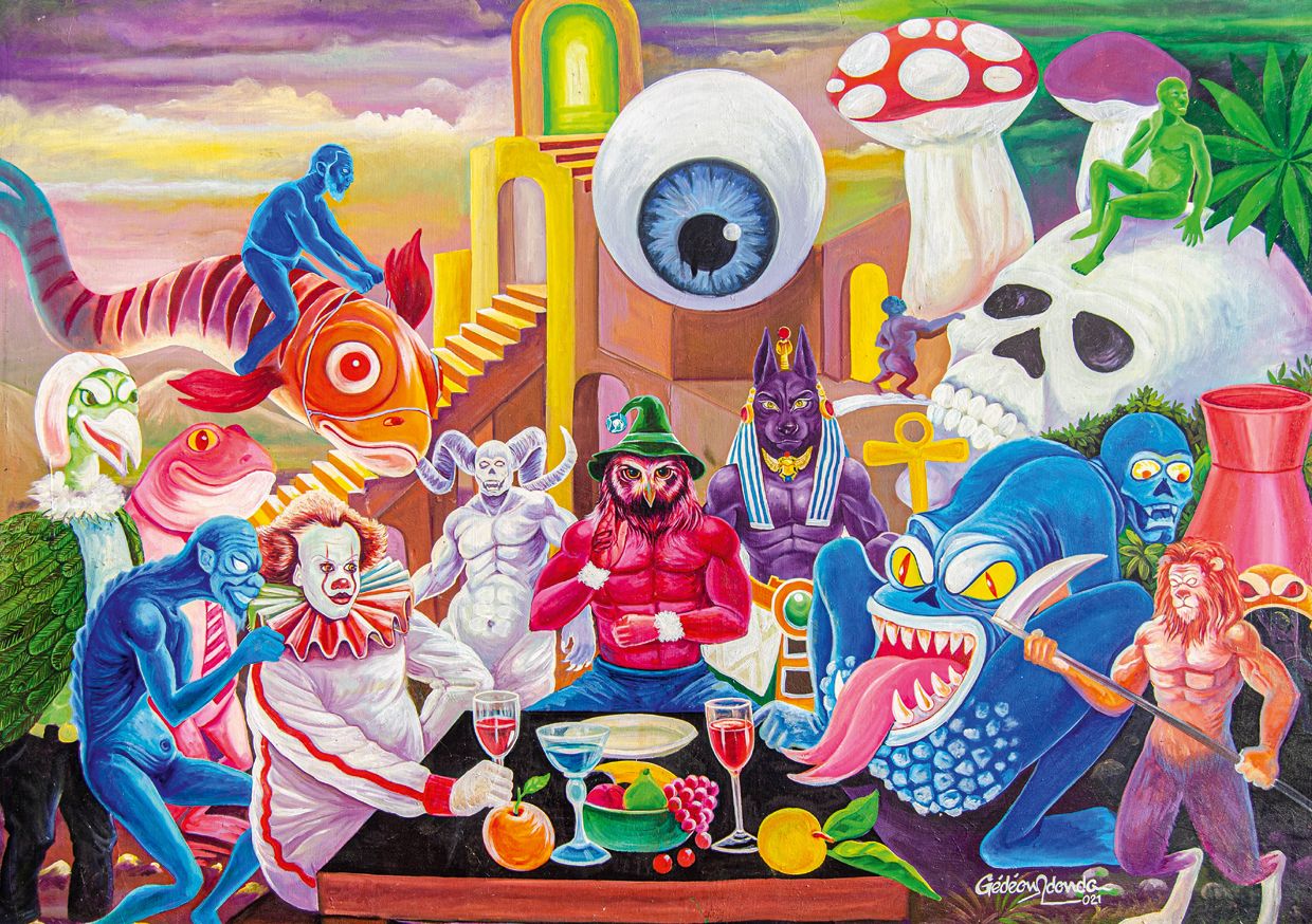 Eins der ausgestellten Werke: Gedeon Donda „Le Dinner“ 2021, Öl auf Leinwand