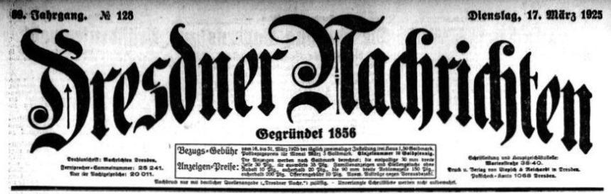 Dresdner Nachrichten vom 17. März 1925