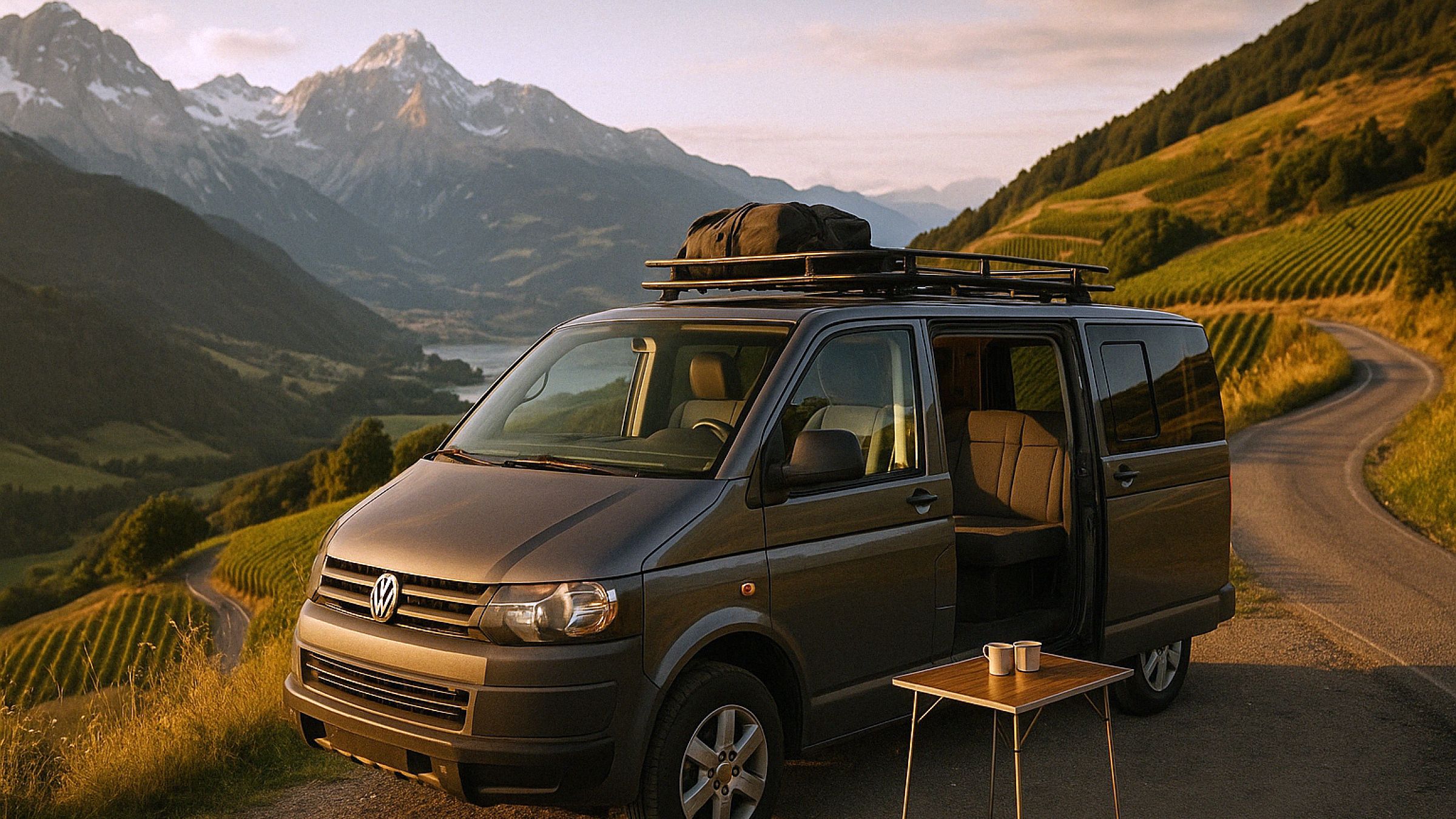 Roadtrip mit dem Volkswagen - Foto: KI