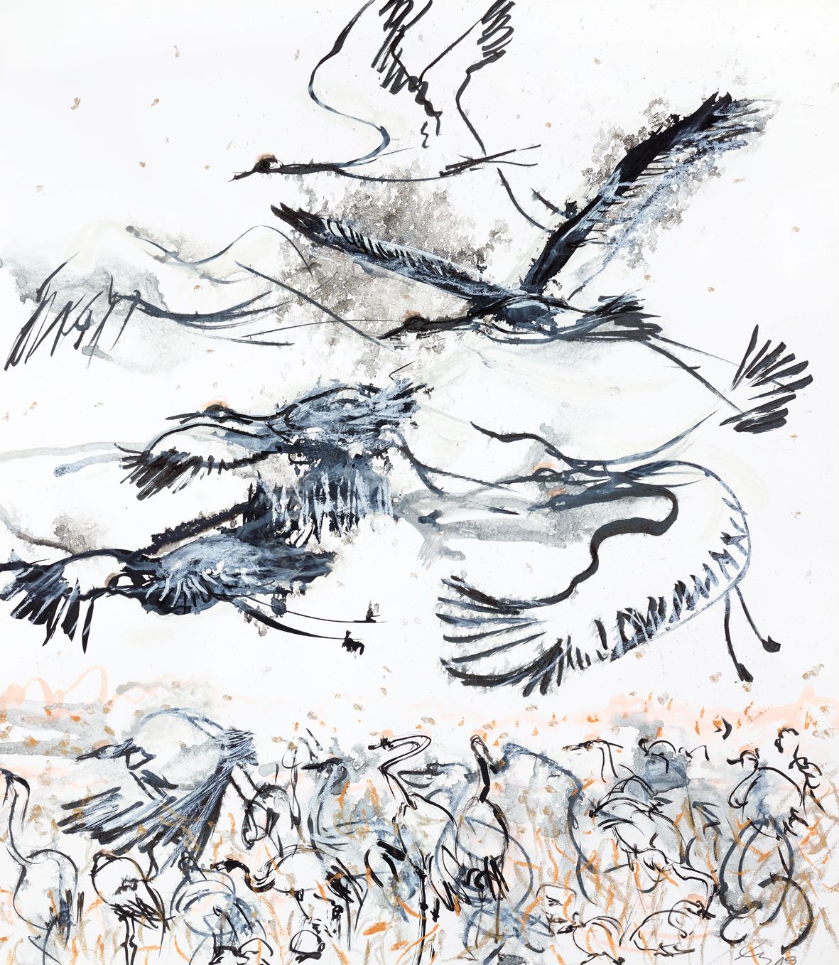 Kraniche - Elke Heber