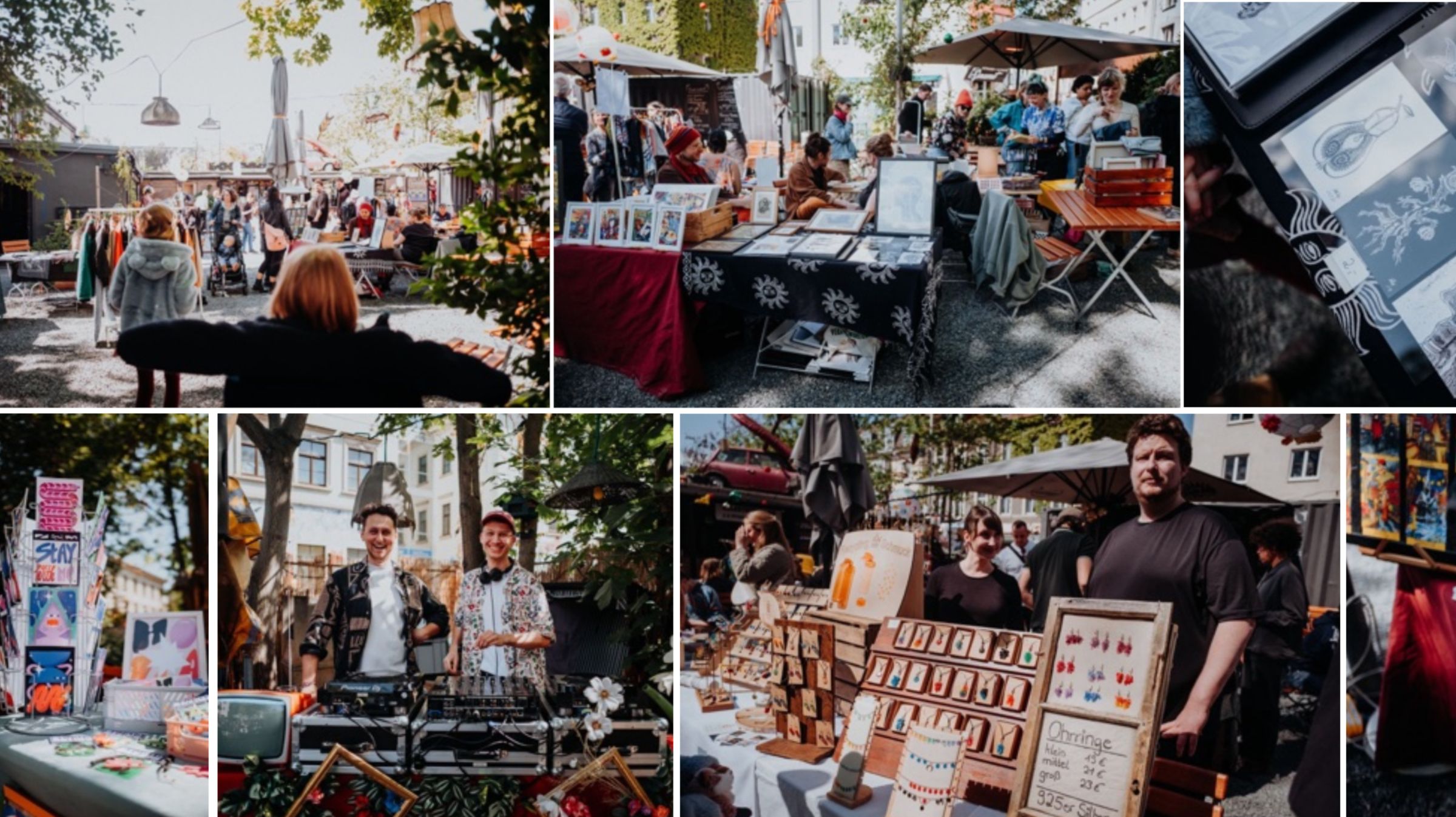Eindrücke von vergangenen Kunst-Floh-Märkten - Fotos: Synthēse e.V.