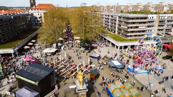 Rund um den Goldenen Reiter wird vom 1. bis zum 4. Mai gefeiert. Foto: PR/schmidt.fm