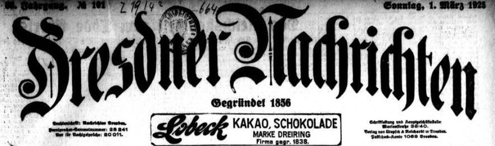 Dresdner Nachrichten vom 1. März 1925