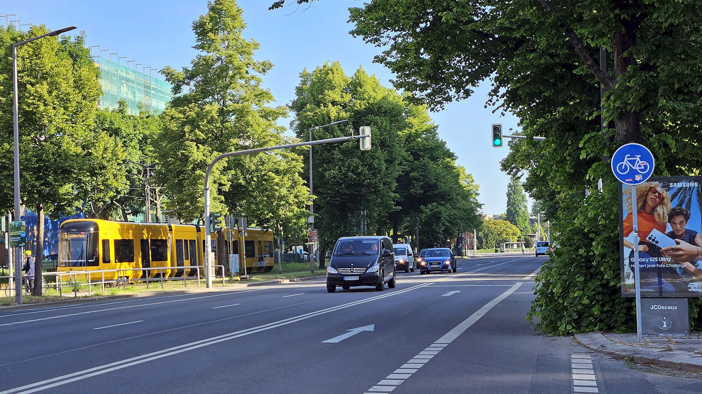 Auch auf der Ausweichroute über die Albertstraße war es ruhig. Foto: Anton Launer