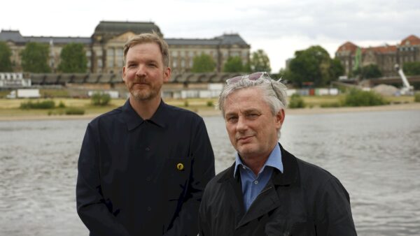 Zwei vom Team der Filmnächte: Philip Hartmanis und Matthias Pfitzner. Foto: Florian Varga