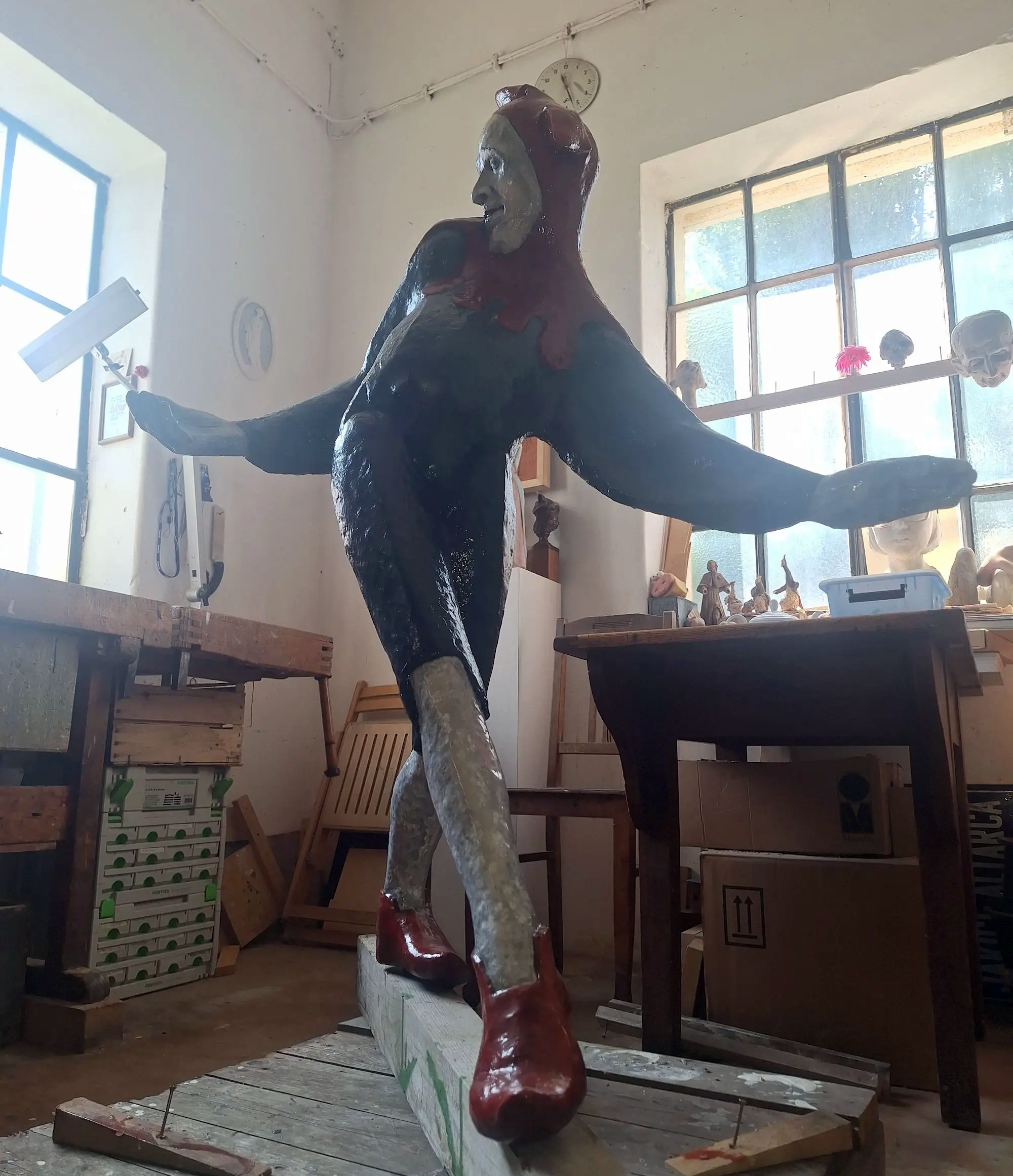 Till Eulenspiegel in der Werkstatt, bereit zur Rückkehr an die Königsbrücker.