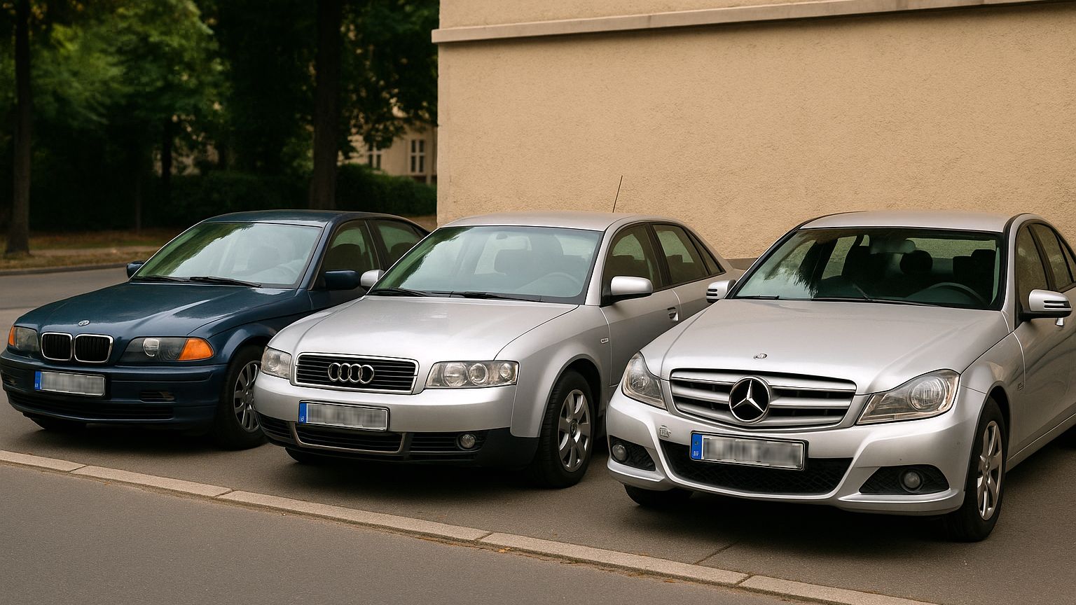 Rüstige Youngtimer: BMW, Audit und Mercedes - Foto: KI