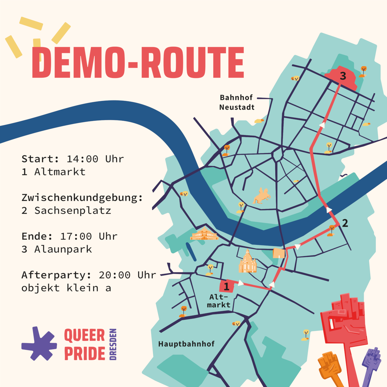 Demo-Route der Queer-Pride