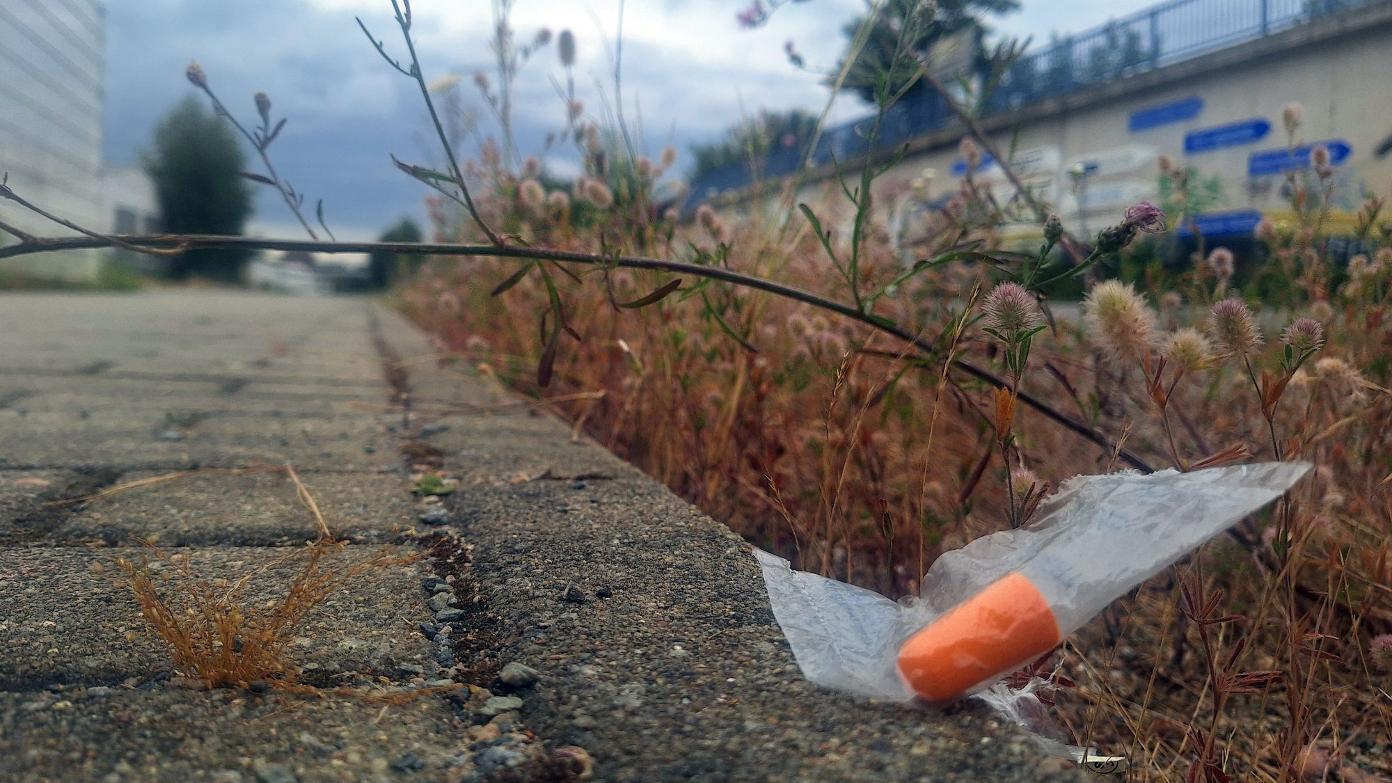 Am Rand der Straße Am Kohlenplatz sind alle paar Meter Spuren von Partyleuten zu finden. 