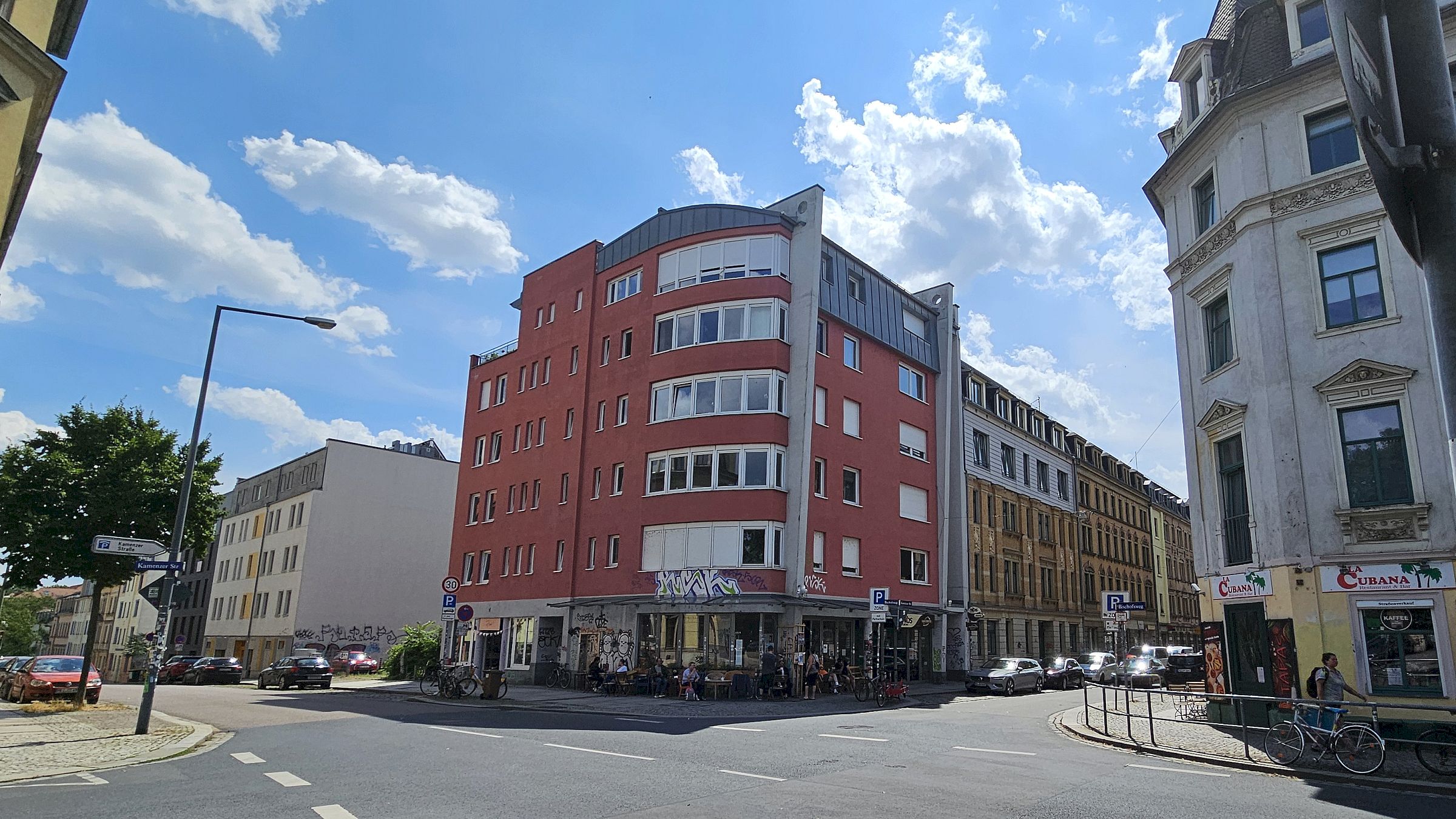 Die Kreuzung Bischofsweg/Kamenzer Straße soll am Sonntag autofrei werden. Foto: Anton Launer