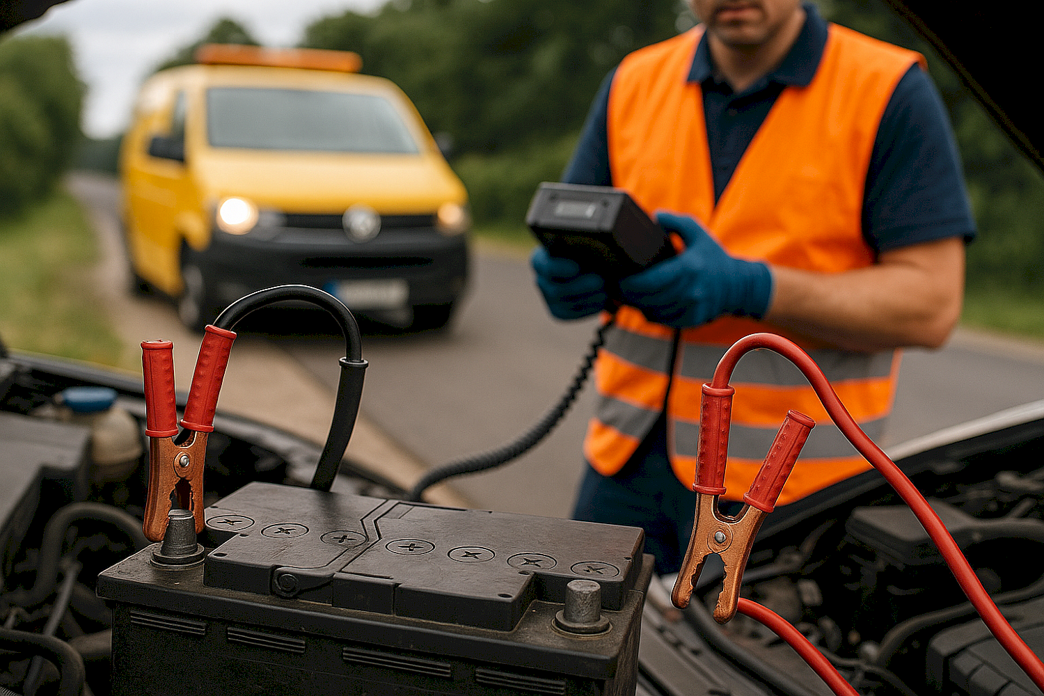Wenn die Autobatterie schlappmacht muss der Pannendienst kommen. Foto: KI