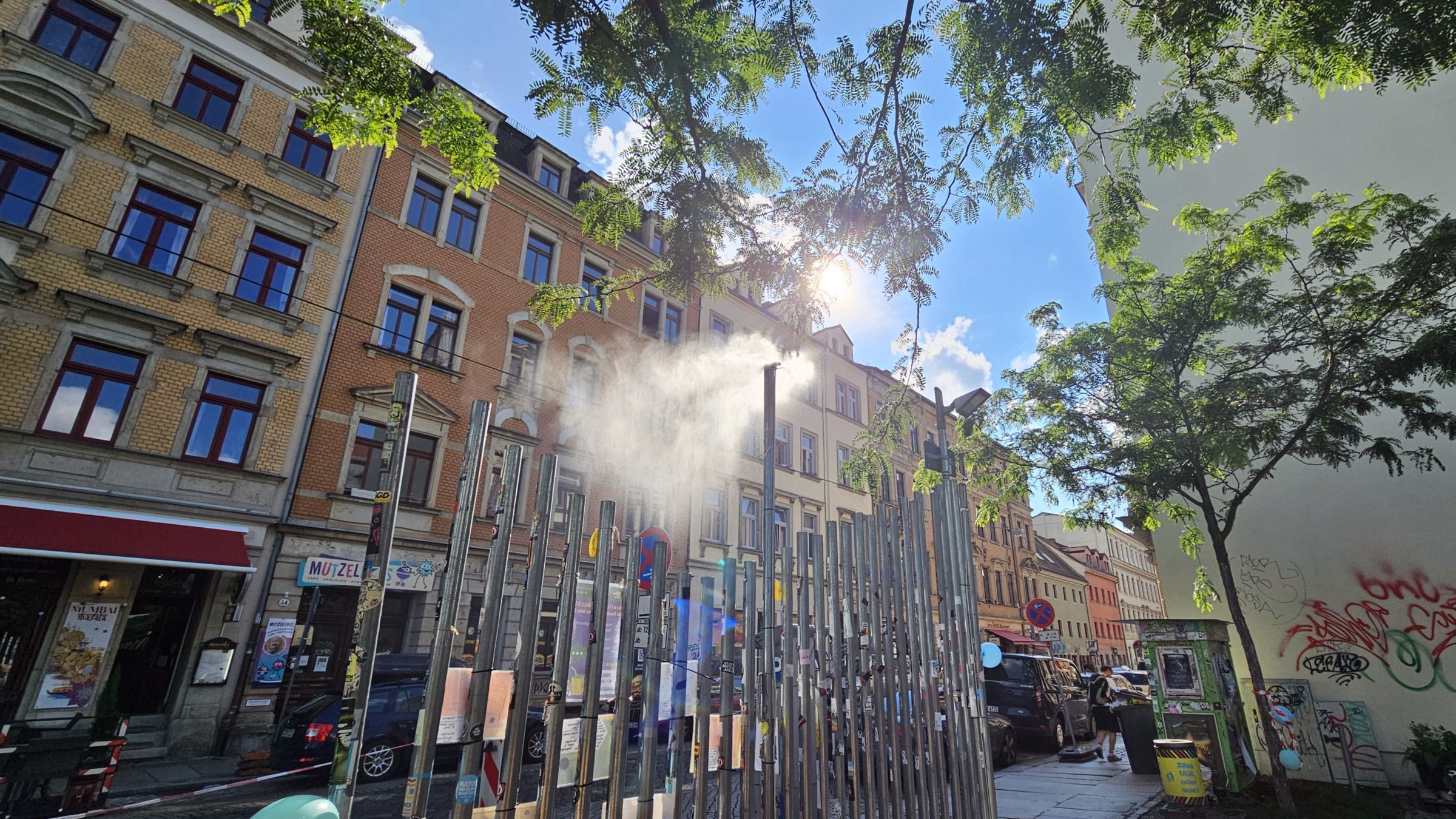Der Neustadt erster Sprühnebel wird bei Bedarf angeschaltet. Foto: Anton Launer