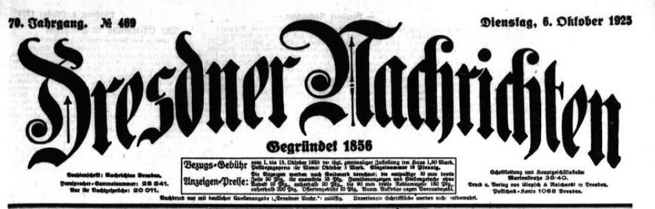 Dresdner Nachrichten vom 6. Oktober 1925