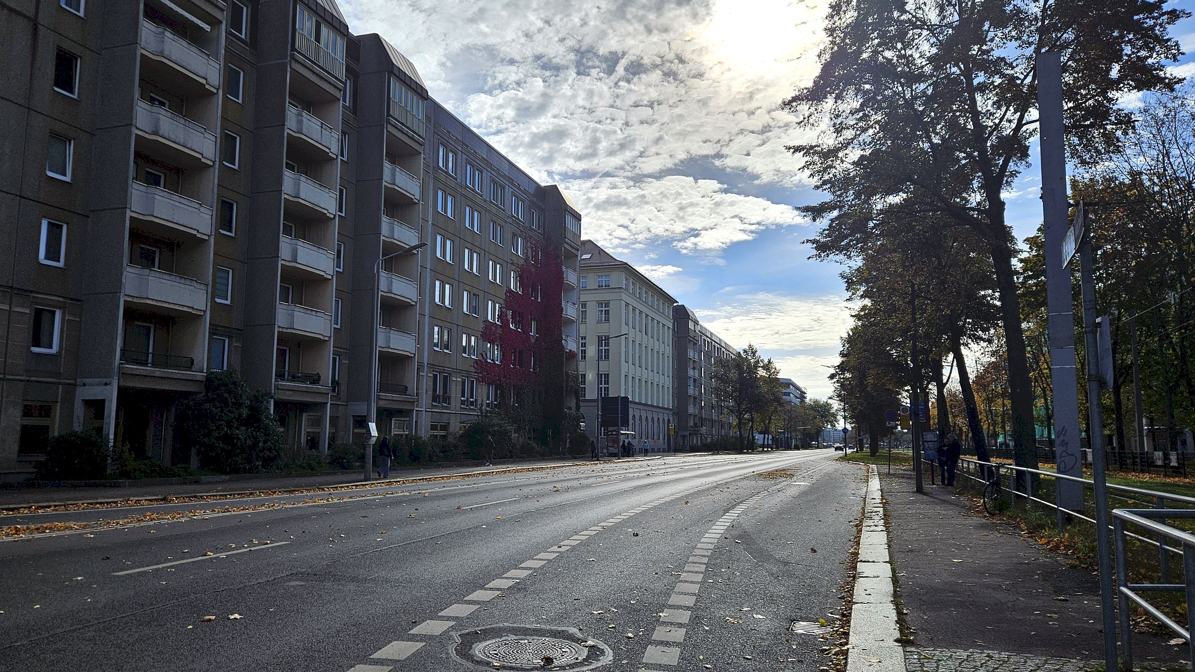 Albertstraße ohne Verkehr im Herbst 2025 - Foto: Anton Launer
