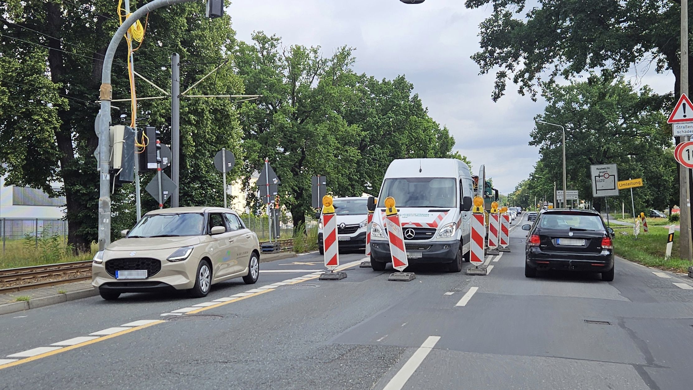 Baustelle an der Königsbrücker Straße. Foto: Anton Launer
