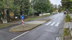 Unbekannte malen Zebrastreifen auf die Charlottenstraße Falscher Zebrastreifen an der Charlottenstraße - Foto: Anton Launer
