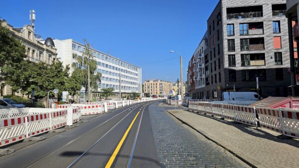 Baustelle Königsbrücker Straße. Foto: Anton Launer